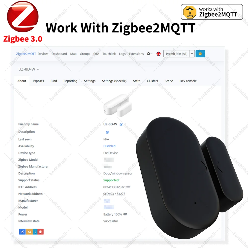 Zigbee 3.0 Door Sensor Window Sensor Contact Sensor Zigbee Hub Required work with Home Assistant Yandex Alexa ZHA Zigbee2MQTT image 5