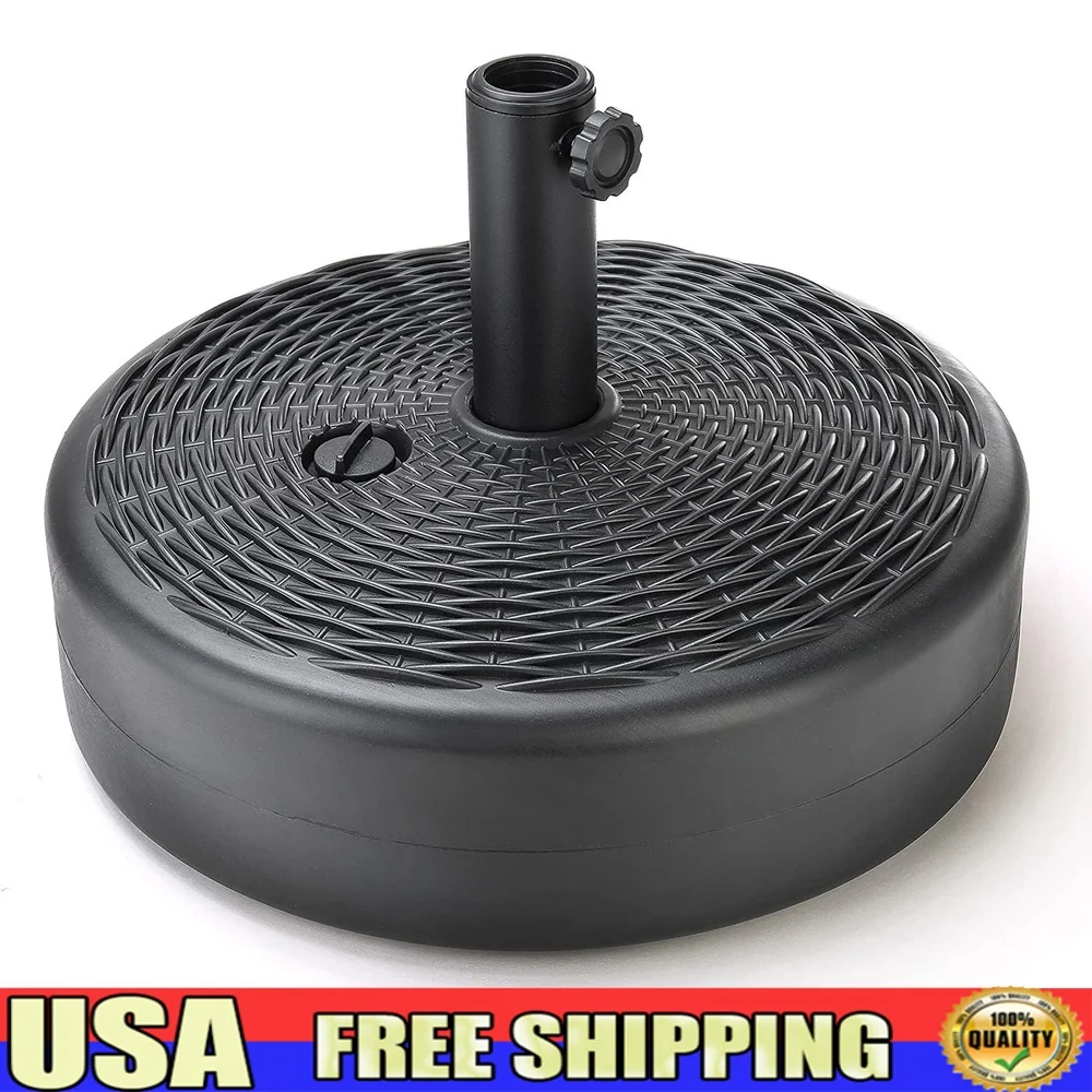 

17L Heavy Duty Patio Umbrella Base Stand Fillable with Water Sand Adjustable Steel Pipe 6-10ft Umbrellas