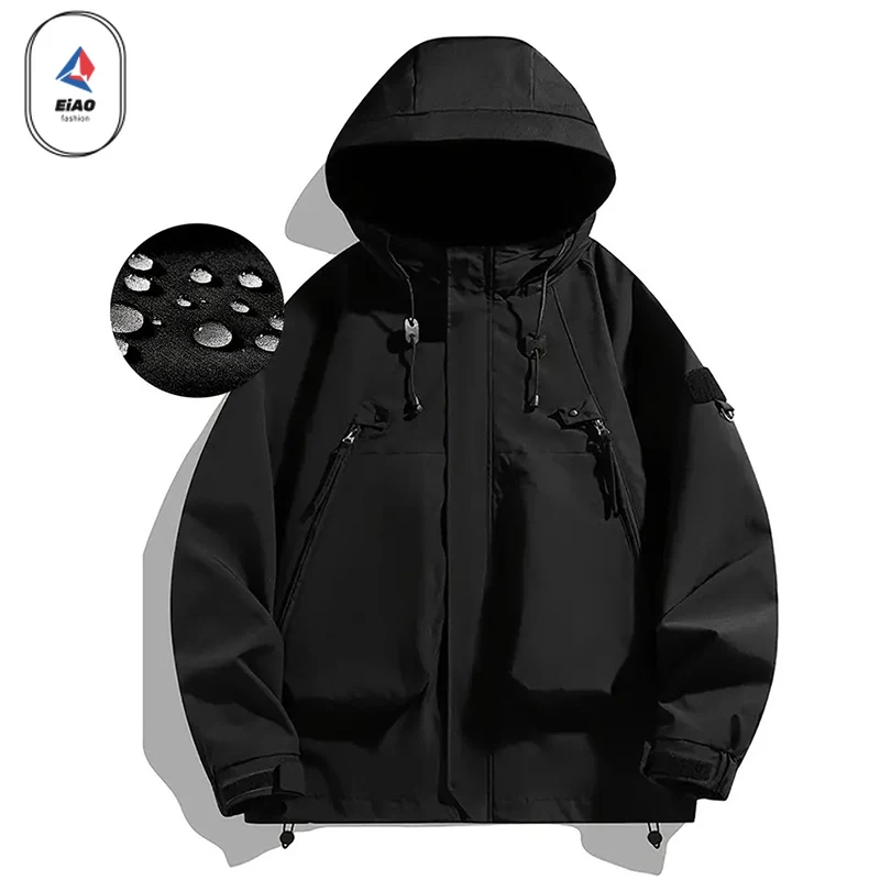  الرجال ربيع الخريف سترة مضادة للماء يندبروف معطف تسلق المشي لمسافات طويلة التخييم في الهواء الطلق الصيد الصيد الرياضة الحرارية سريعة الجافة #3