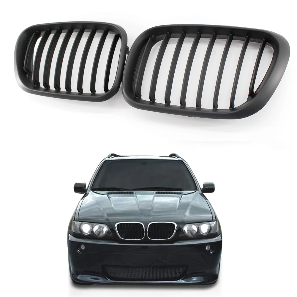 

Car Racing Grille Matte Black Front Center Kidney for BMW X5 E53 00-03 2000-2003 51138250052 51138250051