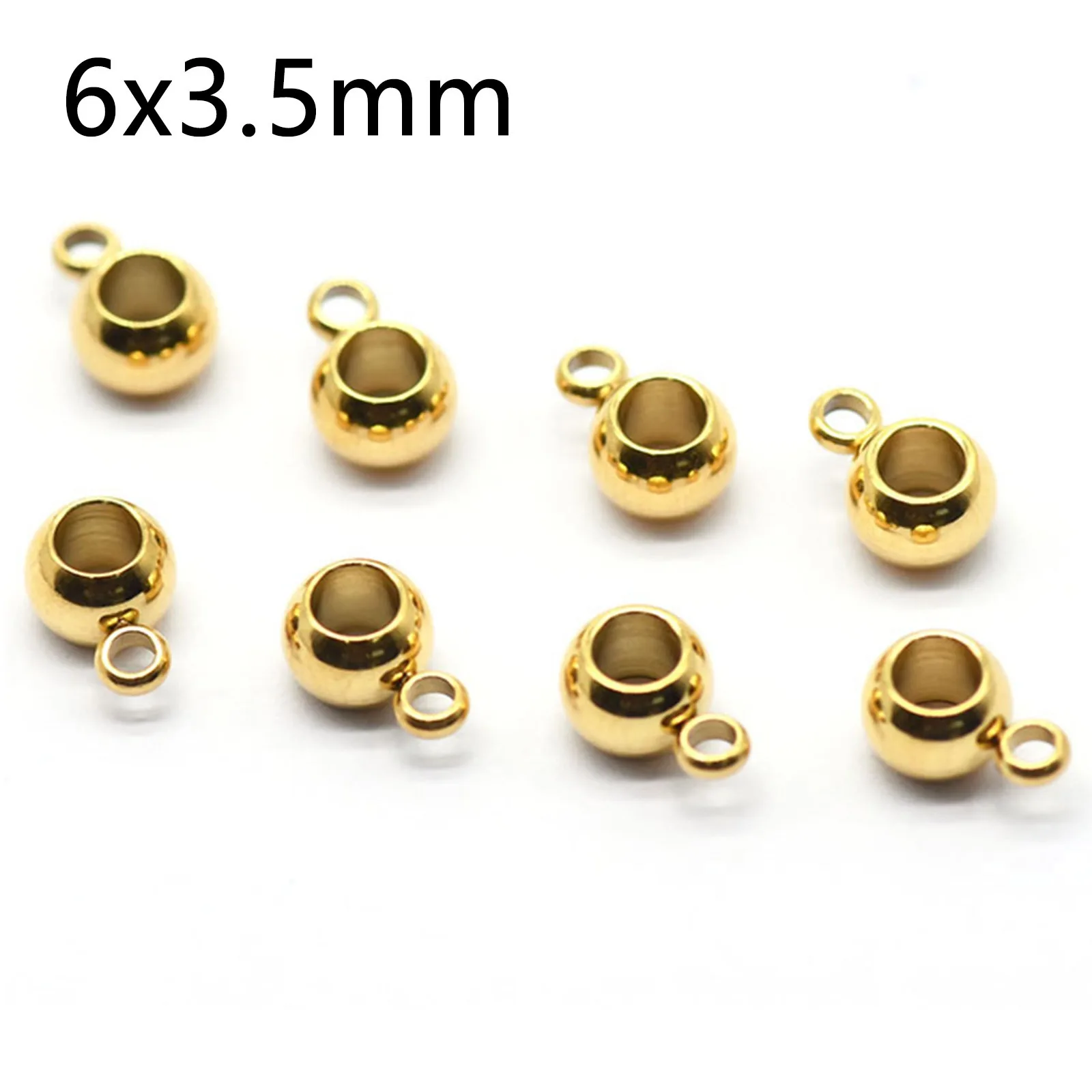 10pc/lot 304 Edelstahl Gold Farb verbinder Kaution Perlen passen Charm Armband Anhänger für Schmuck herstellung Ergebnisse 5-8mm Durchmesser. – Detail 3