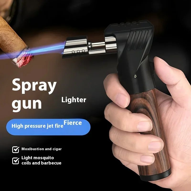 HONEST Windproof Spray Gun Metal Torch Gas Lighter for Cigar Kitchen Cooking Welding Smoke Cigarette Accessories High Firepower