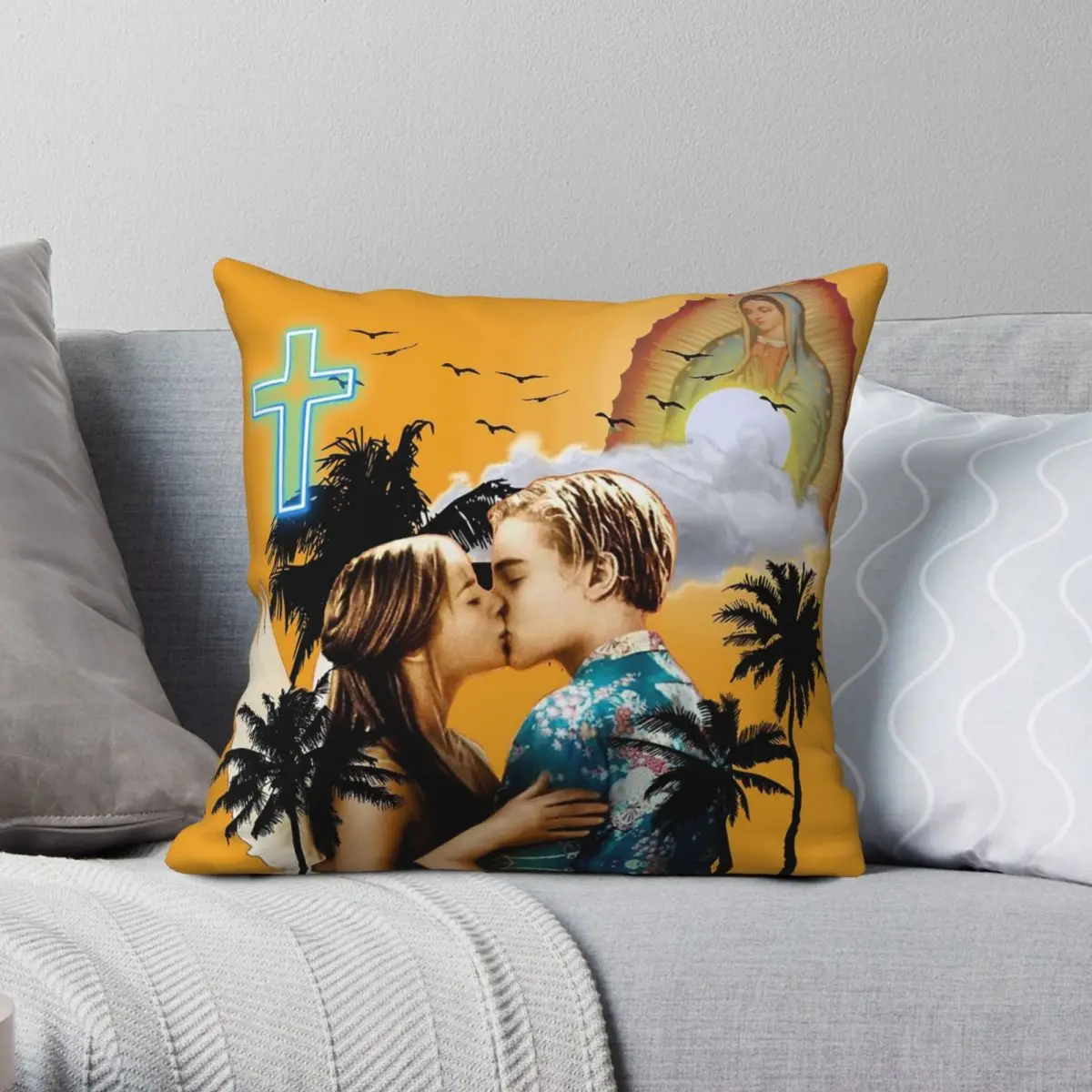 Romeo And Juliet Baz Luhrmann Square Pillowcase Polyester Linen Velvet Creative Zip Decorative Pillow Case Home Cushion Case