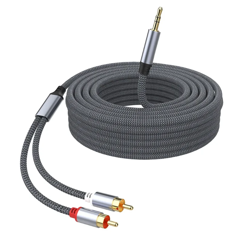 

RCA Cable 3.5mm Jack to 2 RCA Aux Audio Cable 3.5 mm to 2RCA Male Adapter Splitter for TV Box apple tv Speaker Wire Cord