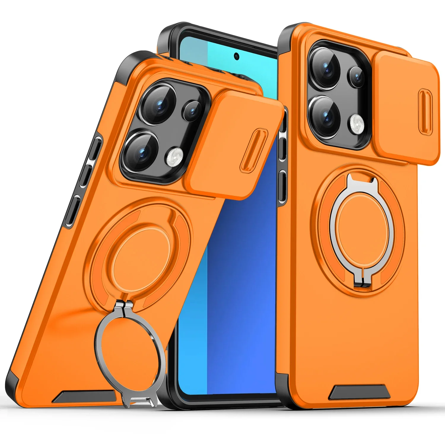 Armor Magnetic Case for Redmi Note 13 Pro Plus 5G 4G  With Lanyard Slide Camera Protection Shockproof Cover for Xiaomi 14T Pro