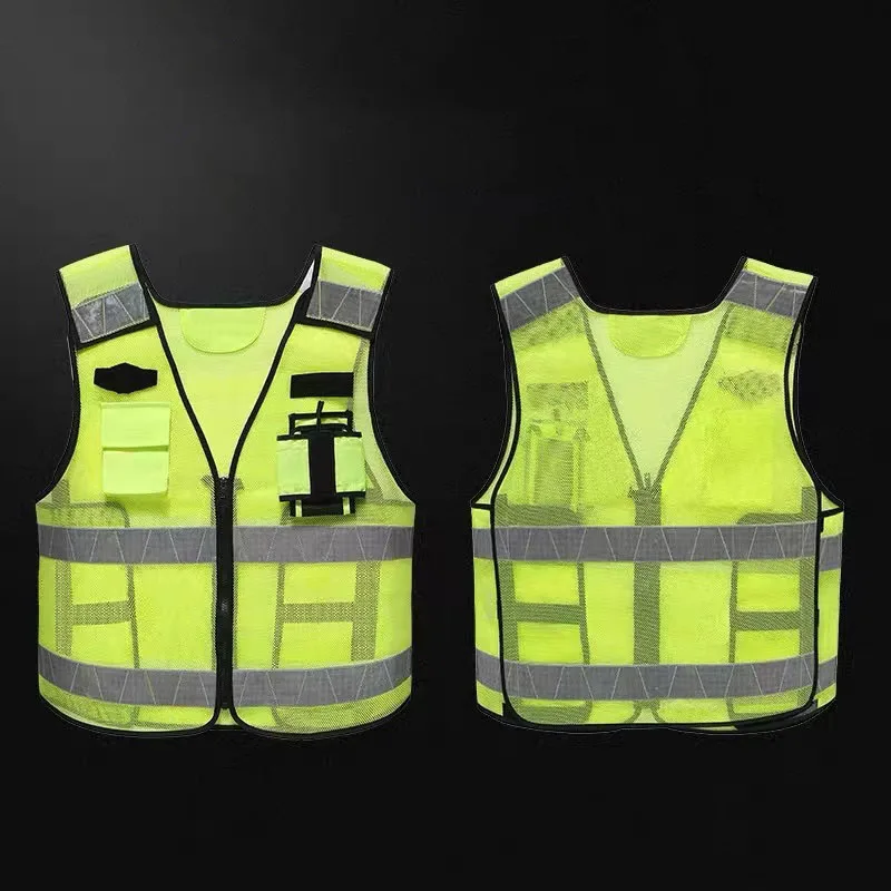 Alta Visibilidade Reflective Segurança Mesh Vest, Colete Policial Respirável, Terno De Ciclismo Da Motocicleta, Trabalhador Da Construção, Roupa De