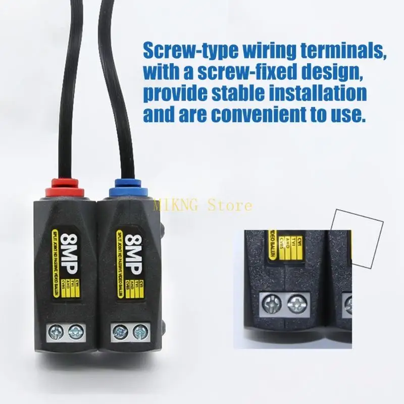 Video Balun Pair with BNC Connectors for Home Shop Offices CCTV Installers Best Sale