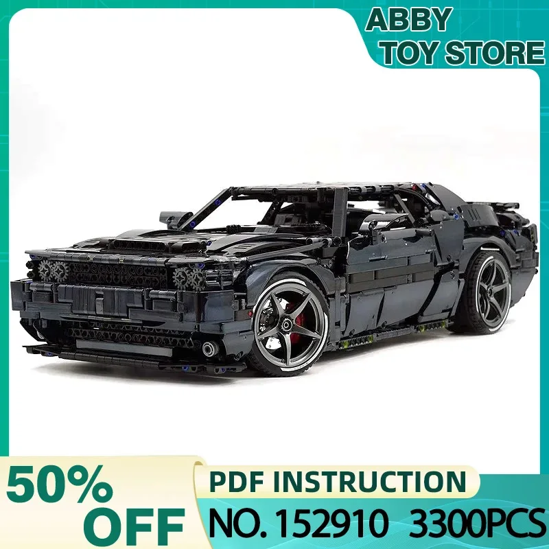 MOC-152910 Black Super Sports Car Model 3300pcs Building Blocks Bricks Puzzle Toy Christmas Birthday Gifts For Adult Boy Friends