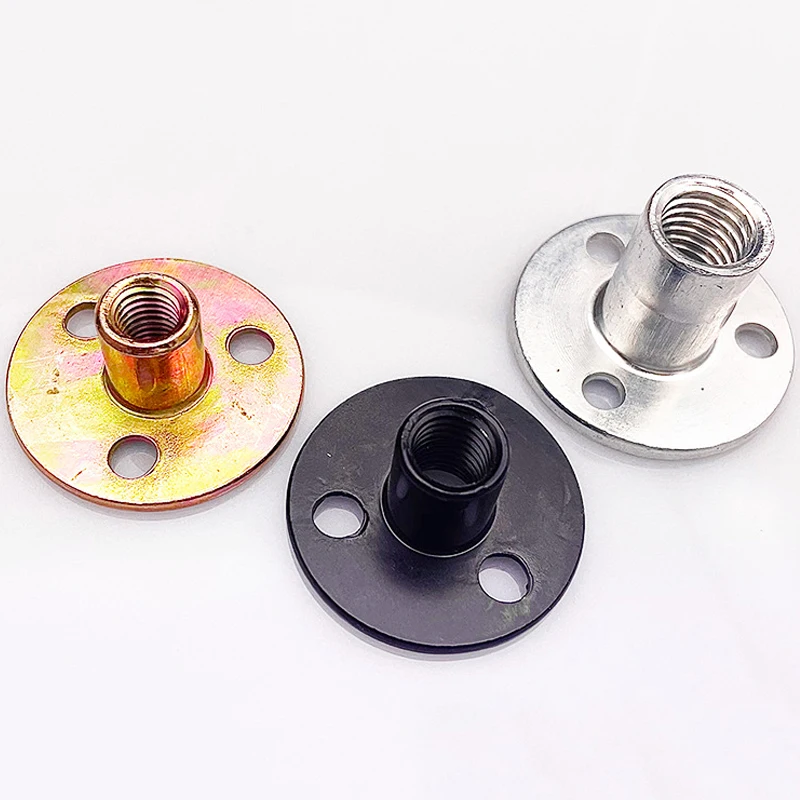 1pc M6/M8/M10/M12 zincato a tre fori piastra di ferro dado mobili in legno stecca dado di bloccaggio divano piede blocco strumento accessori