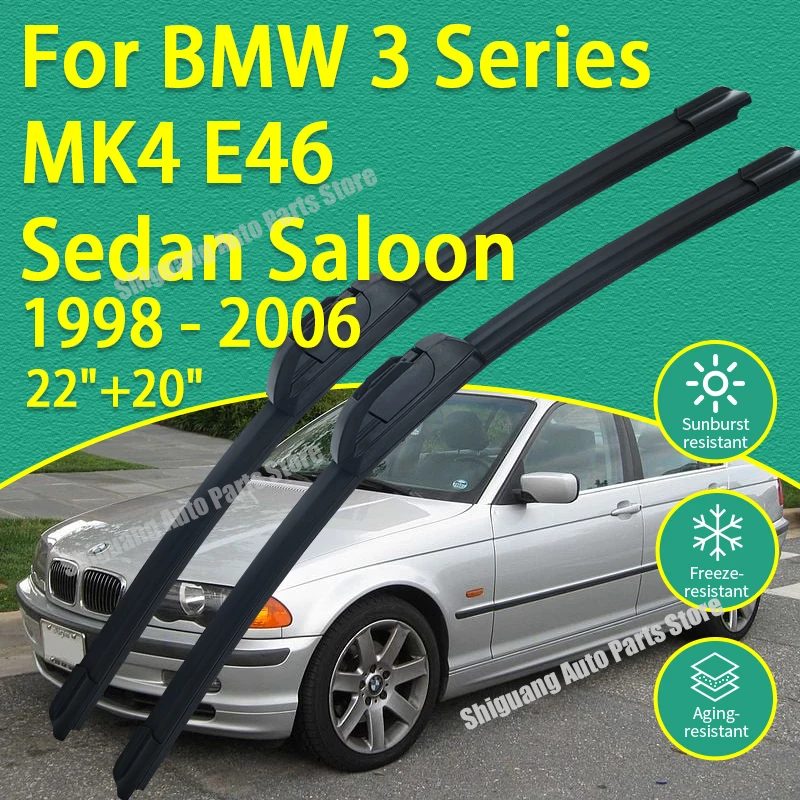 

Передние дворники с силиконовым покрытием для BMW 3 серии MK4 E46 1998-2006 седан седан 22 "+ 20" автомобильный дворник лобовое стекло