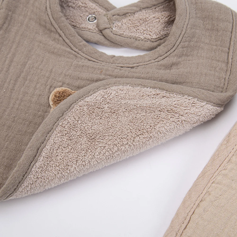 لطيف الدب الشاش القطن الطفل المرايل منشفة لعاب الأطفال U-جيوب ماصة الكورية الأطفال أطفال بنين بنات عصابات تغذية ملابس التجشؤ