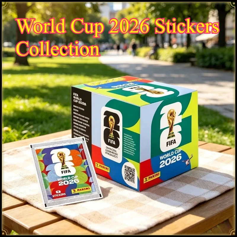 Panini 2026 World Cup Sticker Box Soccer Football Collectibles Player Sticker 50Packs Complete Album Gift For Teen Football Fans