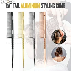 Professional Rat Tail Aluminium Styling Comb Multi Functonal Portable Salon Heat Resistant Men Women Hair Comb Barber Accessorie