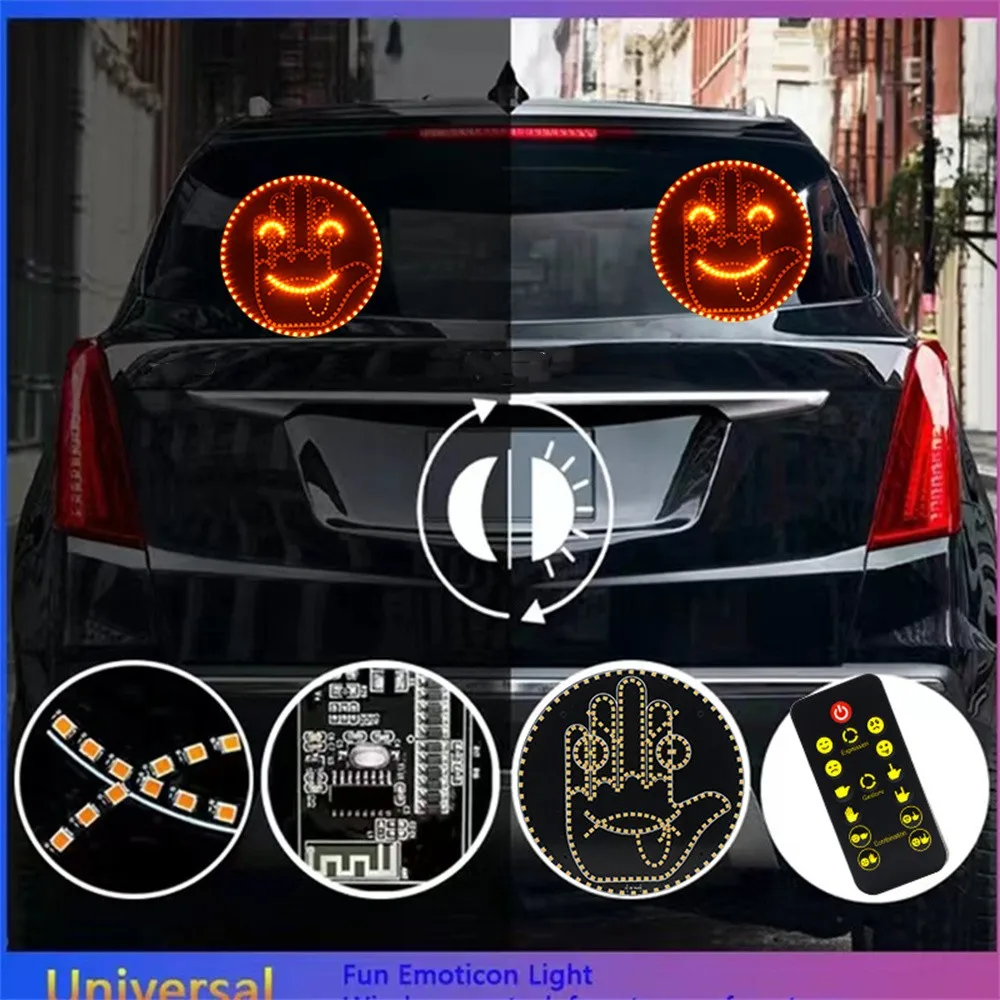 Car Finger Expression Light Remote Control Led Lighting Gesture Light Road Rage Middle Finger Gesture Palm Light Accessories