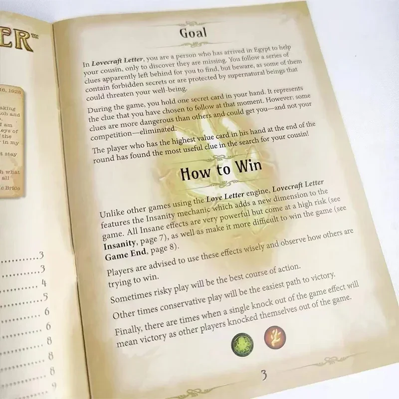 Juego de mesaLOVECRAFT LETTER - Juego de cartas de amor Cthulhu para fiestas casuales