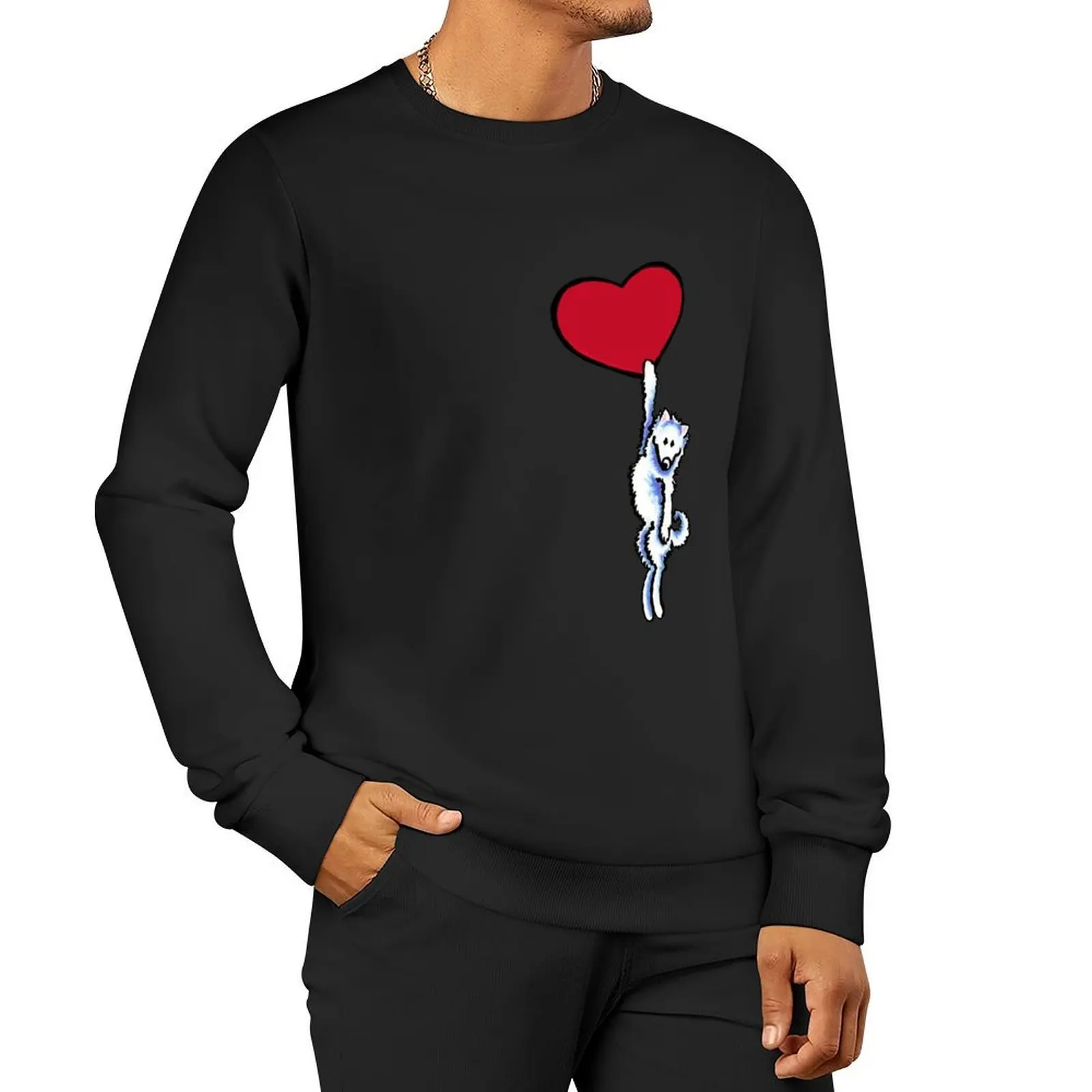 Samoyed on my Heart Pullover ملابس للرجال أزياء الرجال ملابس رياضية مقنعين البلوز