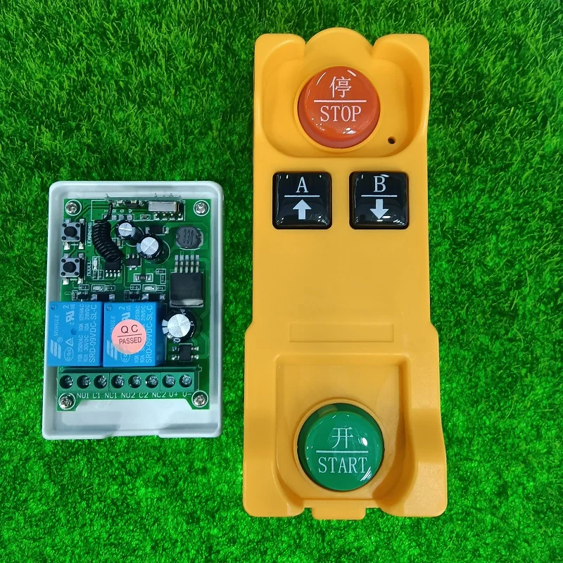 433MHZ Wireless Remote Control  12V 24V 36V 48V DC 2CH Relay RF Receiver Range Waterproof Drop-Proof Transmitter Toggle Latched