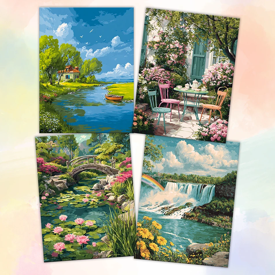 

GATYZTORY Painting By Number Adults New Oil 40x50cm Diy Crafts Decorative Paintings On Canvas Diy Landscape Handiwork Watercolor