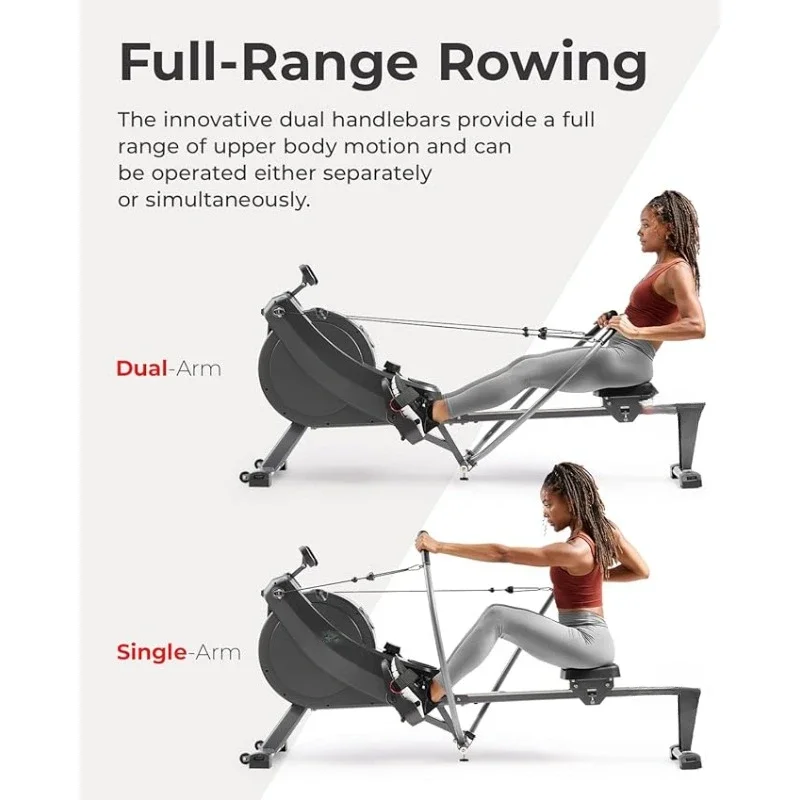 Smart Compact Full Motion Rowing Machine Full-Body Workout Low impact Extra Long Rail 350 LB Weight Capacity