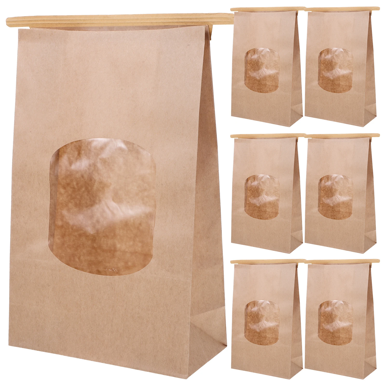 

50 Pcs Oil-proof Packaging Bag Bakery Accessory Bread Bags Paper Food for Homemade with Clear Window