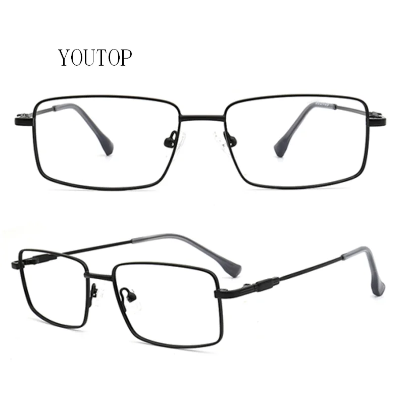Trendy Metal Eyeglasses Frame Men Rectangle Widened Prescription Glasses Women Casual Optical Myopia Spectacles Flexible Eyewear