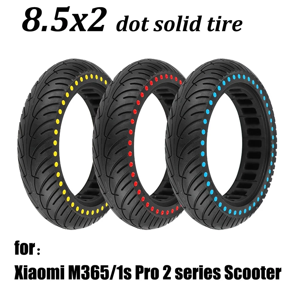 8.5x2.0 Solid Tire for Xiaomi M365 1s Pro Series Electric Scooter 8 1/2x2 Color Dots Hollow-out Tyre