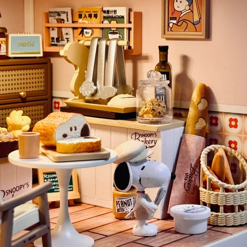 Genuine Re-Ment Stock Snoopy Bakery Snoopy Roastery Mini Mini Miniature Scene Box Egg Tabletop Decoration Blind Box Display Gift