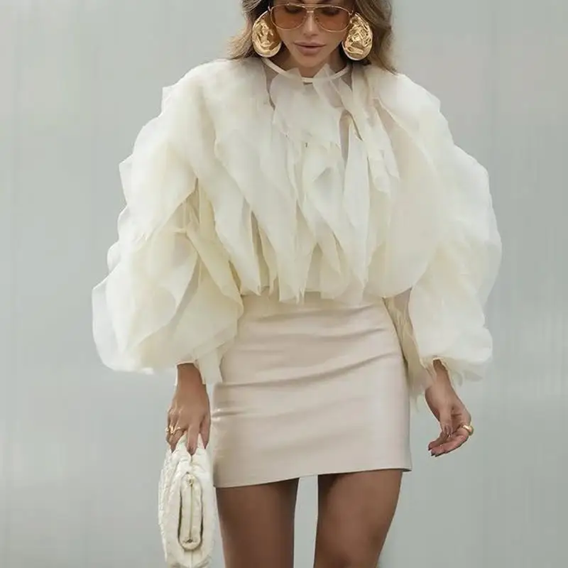 

Faion Women's irt Ruffle Stitching Color round Outdoor Clothing Unbranded Men's Apparel Non-Registered Trademark