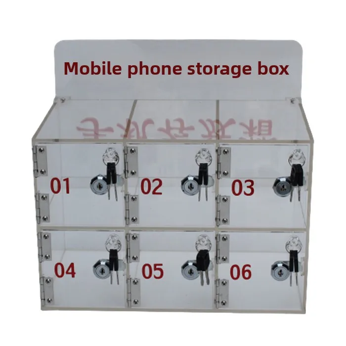 Wall Mounted Acrylic Phone Locker Box Clear Lockable Storage for Prohibited Items Secure Holding Case