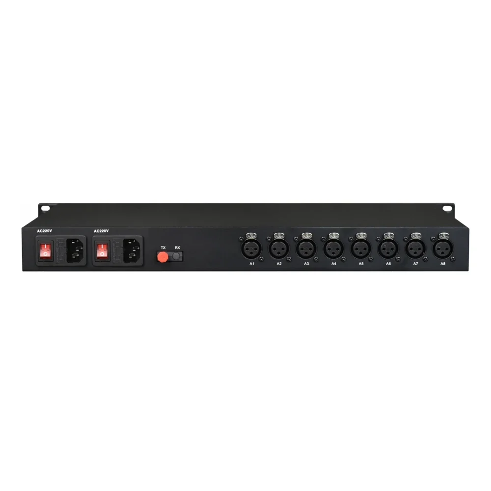 8 Channel AEB EBU Broadcast Audio Fiber Transceiver XLR to Fiber Converter