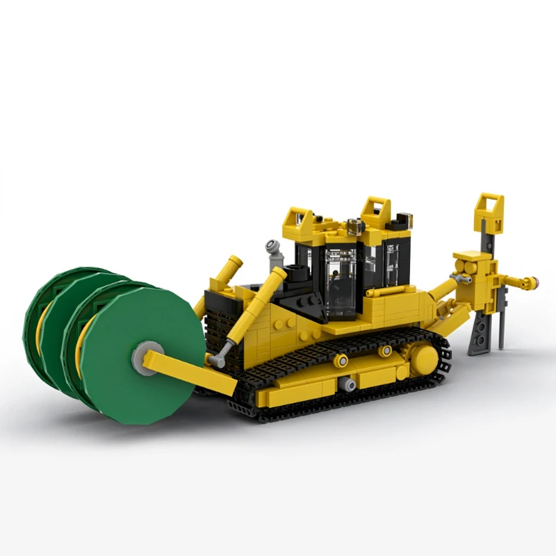 City Car Model MOC Building Bricks D65PX Cable Laying Machine Modular Technology Gifts Holiday Assemble Toys Suit Display