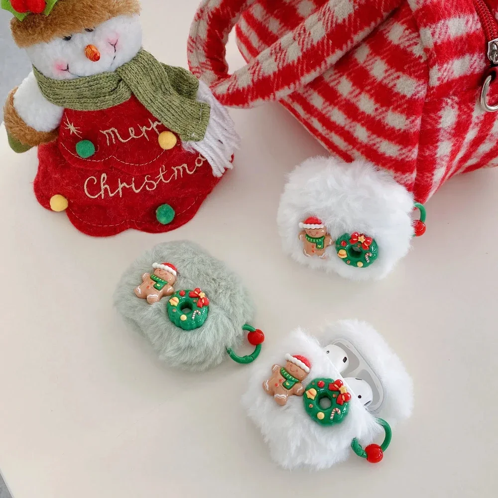 Peluche Fiocco Di Natale Per Apple Airpods 4 3 Airpods 2 Custodia Per Airpods Pro Pro2 Custodia protettiva Custodia protettiva Accessori per auricolari