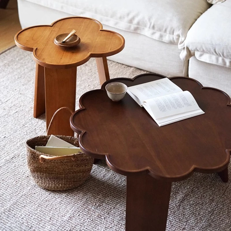 Mesas de centro de pétalos japonesas, mesa central Vintage para sala de estar, escritorio de libros multifuncional, almacenamiento combinado, muebles para el hogar