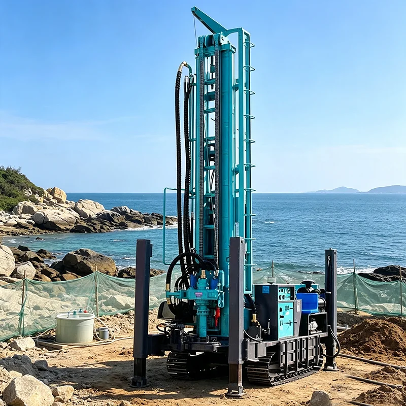 DTH Air Flush Water Well Drilling Rig 270m Crawler Mounted Pneumatic Hard Rock Borehole Drilling Equipment