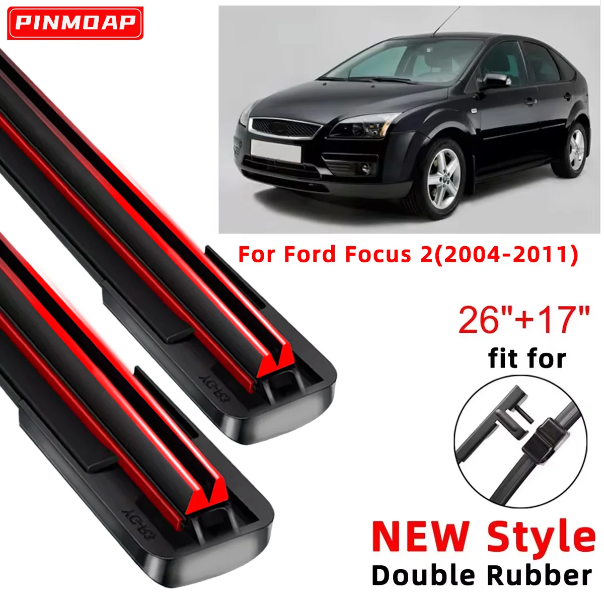 Front Wiper Blades For Ford Focus 2 2004-2011 Windshield Windscreen Window 26\