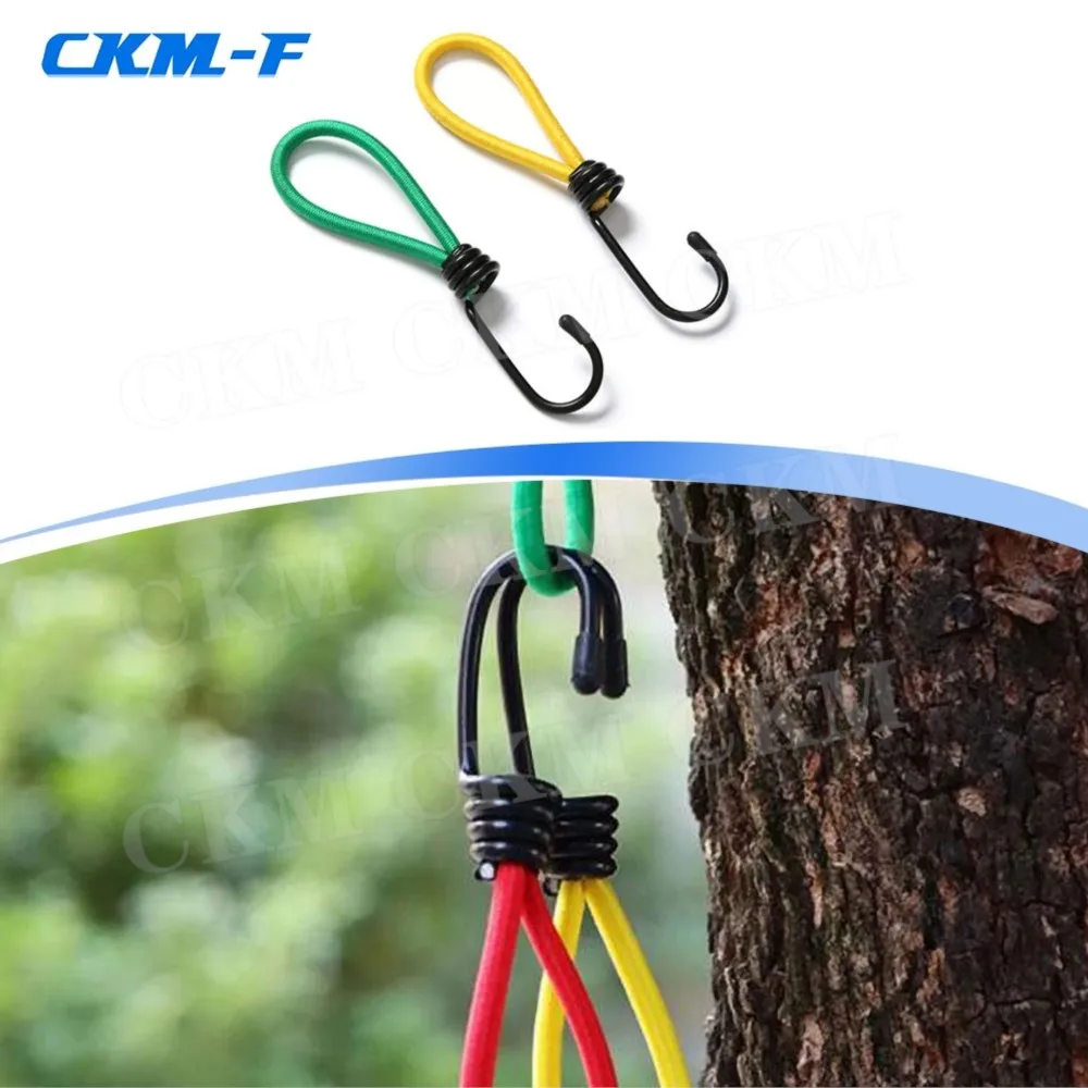 Tent Elastic Rope Cord Hook Versatile Outdoor Camping Canopy Tarp Tent Fixing Cord String Carabiner Hooks Camping Accessories