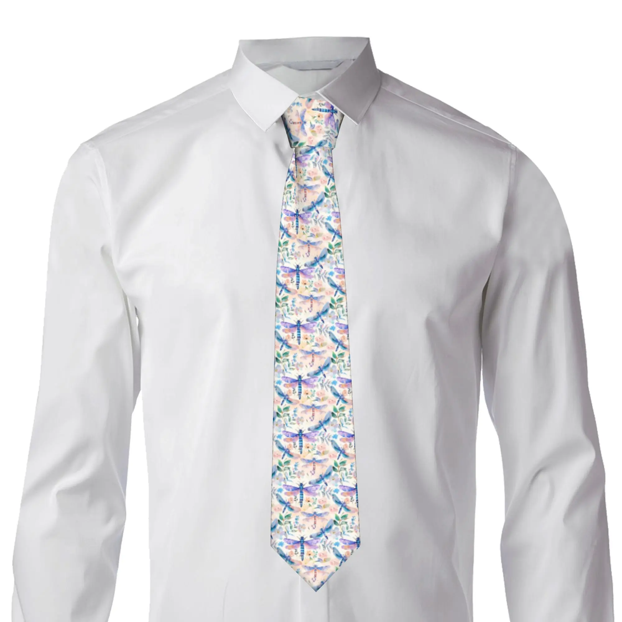 Magical Dragonfly Garden  Ties Men Fashion Colorful  Silk Office Neckties