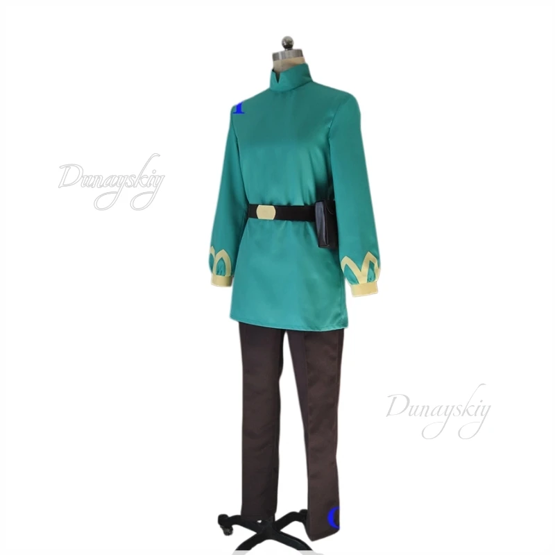 Re0 Otto Suwen Custom Made to Measure Cosplay Costume Wig Dark Green Cloak with Red Bow Teal Tunic Hat Brown Pants Full Set Cos - view 4