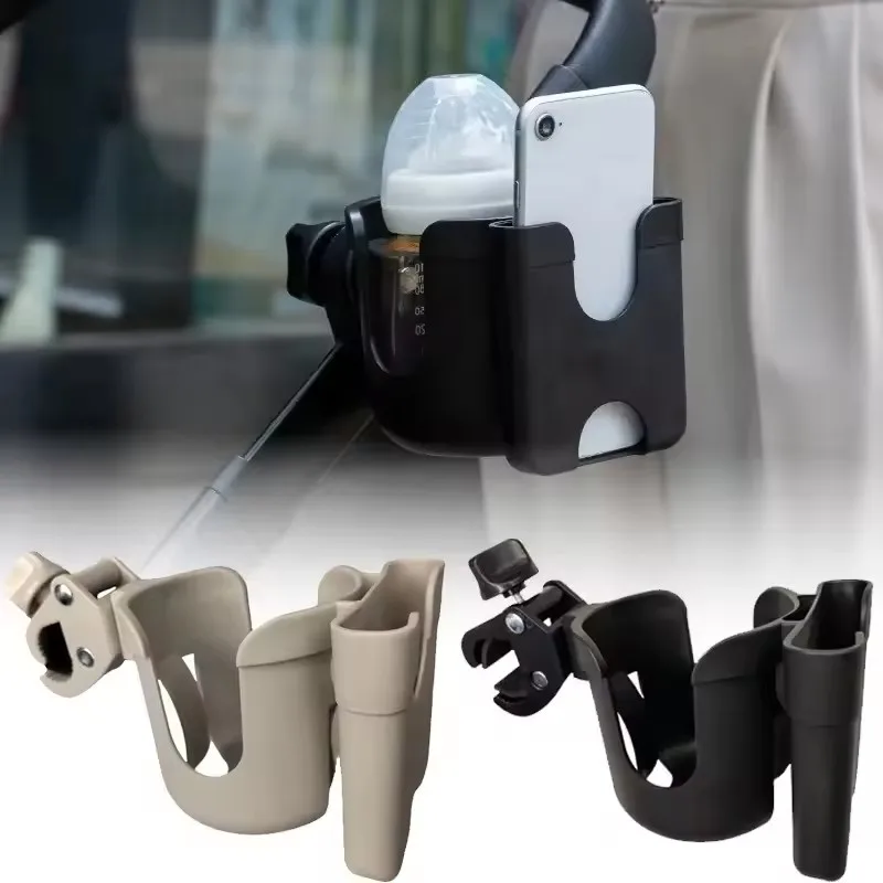 Tempat Botol Air Tempat Cangkir Kereta Dorong Sepeda Universal 2 In 1 360 °   Desain Anti-Selip yang Dapat Diputar Cocok untuk Kereta Dorong/Alat Bantu Jalan/Sepeda