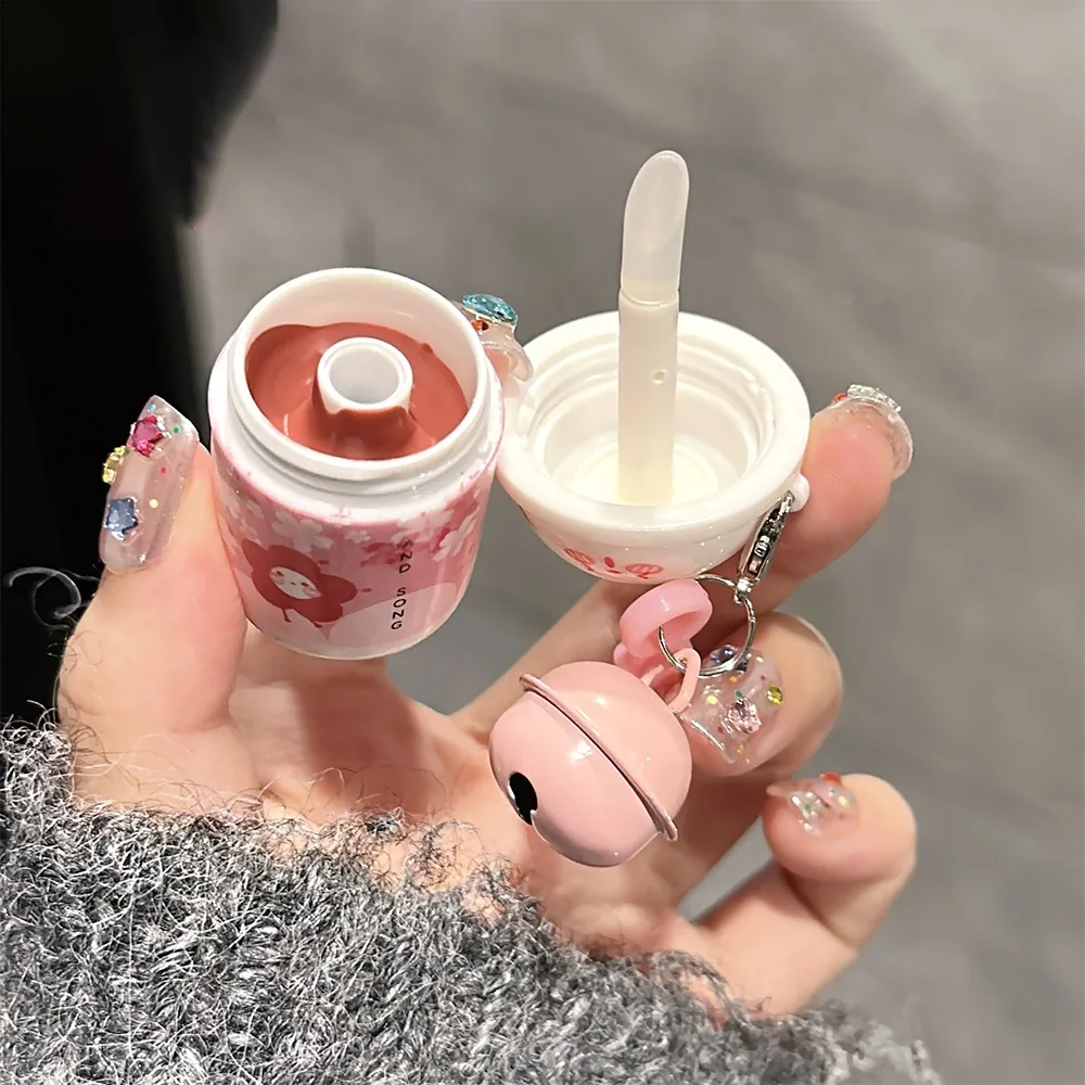 新6色マットリップグロス 防水ベルベットキュートリップマッド 長持ちレッドリップグロス キーホルダーリップスティック