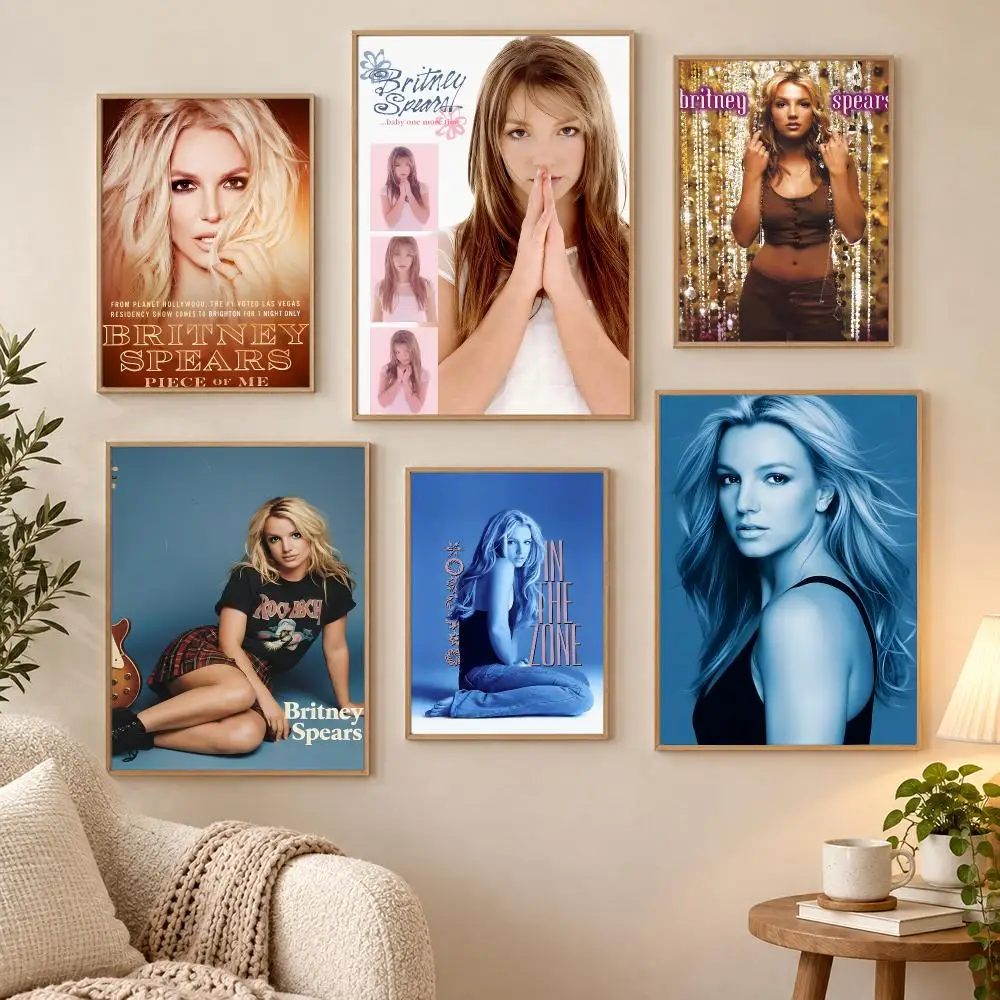 cantante B-Britney Spears S Poster Waterproof HD Modern Peel And Stick Wall Decor Living Room Dorm Garage