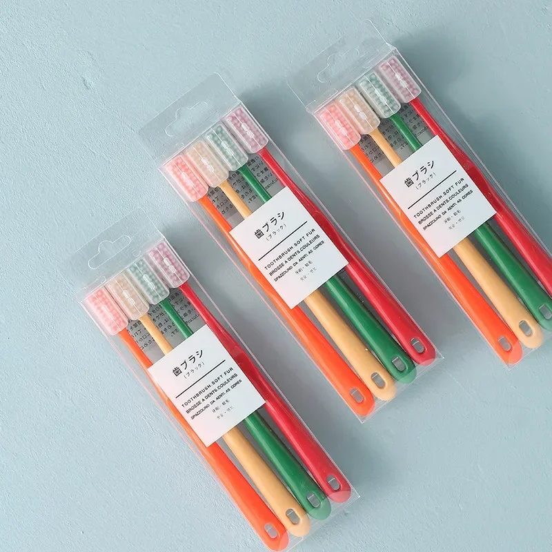 

Портативная дорожная зубная щетка для гигиены полости рта, 4 шт./лот, зубная щетка с мягкой щетиной и маленькой головкой, экологически чистая щетка