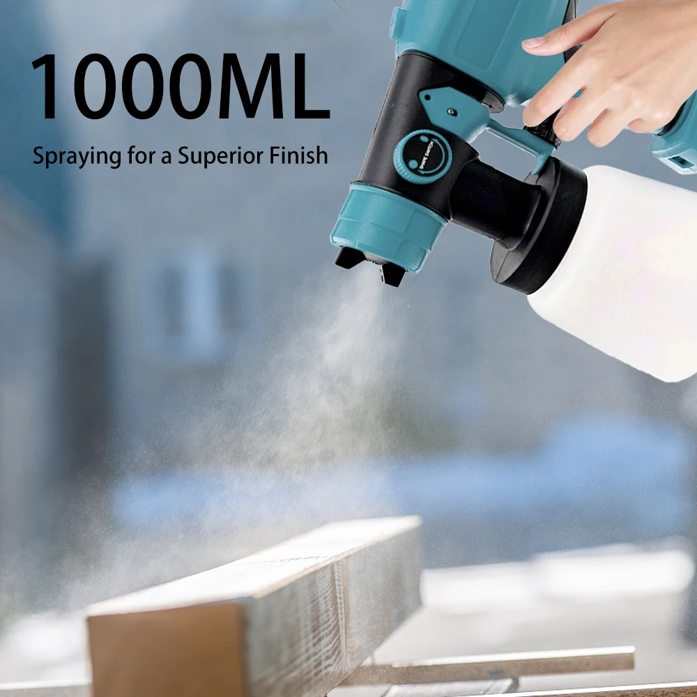 1000ml Electric Spray Gun Cordless Paint Sprayer Auto Furniture Steel Coating Airbrush Compatible For Makita 18-21V Battery