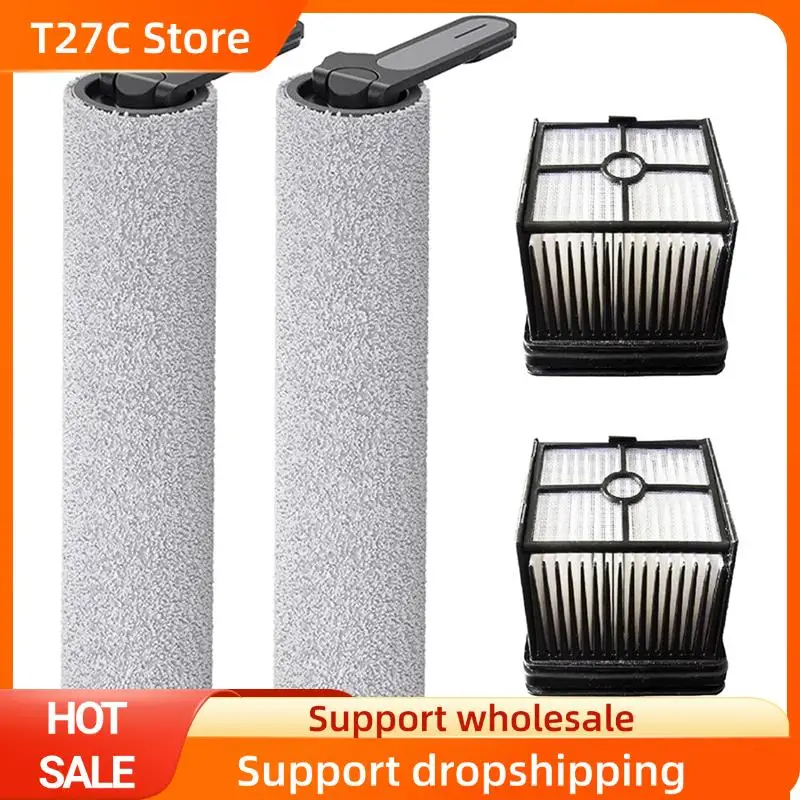 Комплект запасных частей T27C для пылесоса REDKEY W15 для влажной и сухой уборки, 2 роликовых щеток, 2 фильтра