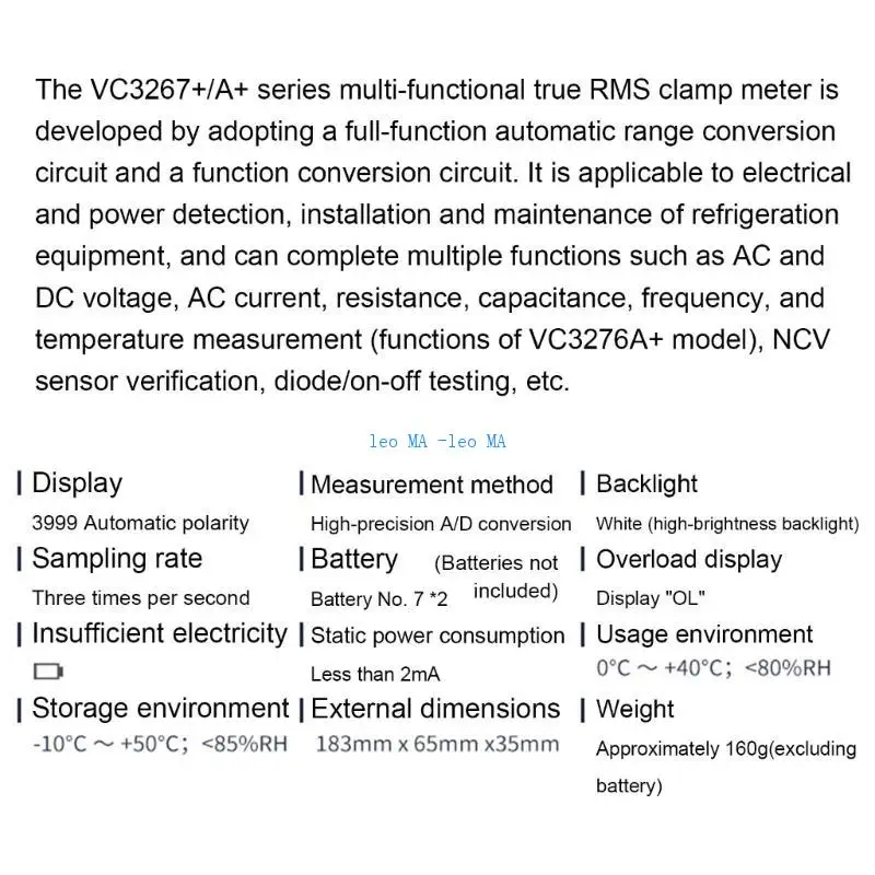 E15B الحقيقي RMS Auto Ranging Clamp Meter مع اكتشاف NCV وضوء السطوع العالي