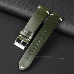 Handmade Retro Oil Wax Genuine Leather Watchbands Quick Release Calfskin Watch Strap Red Brown 18mm 20mm 22mm Replacement Belt