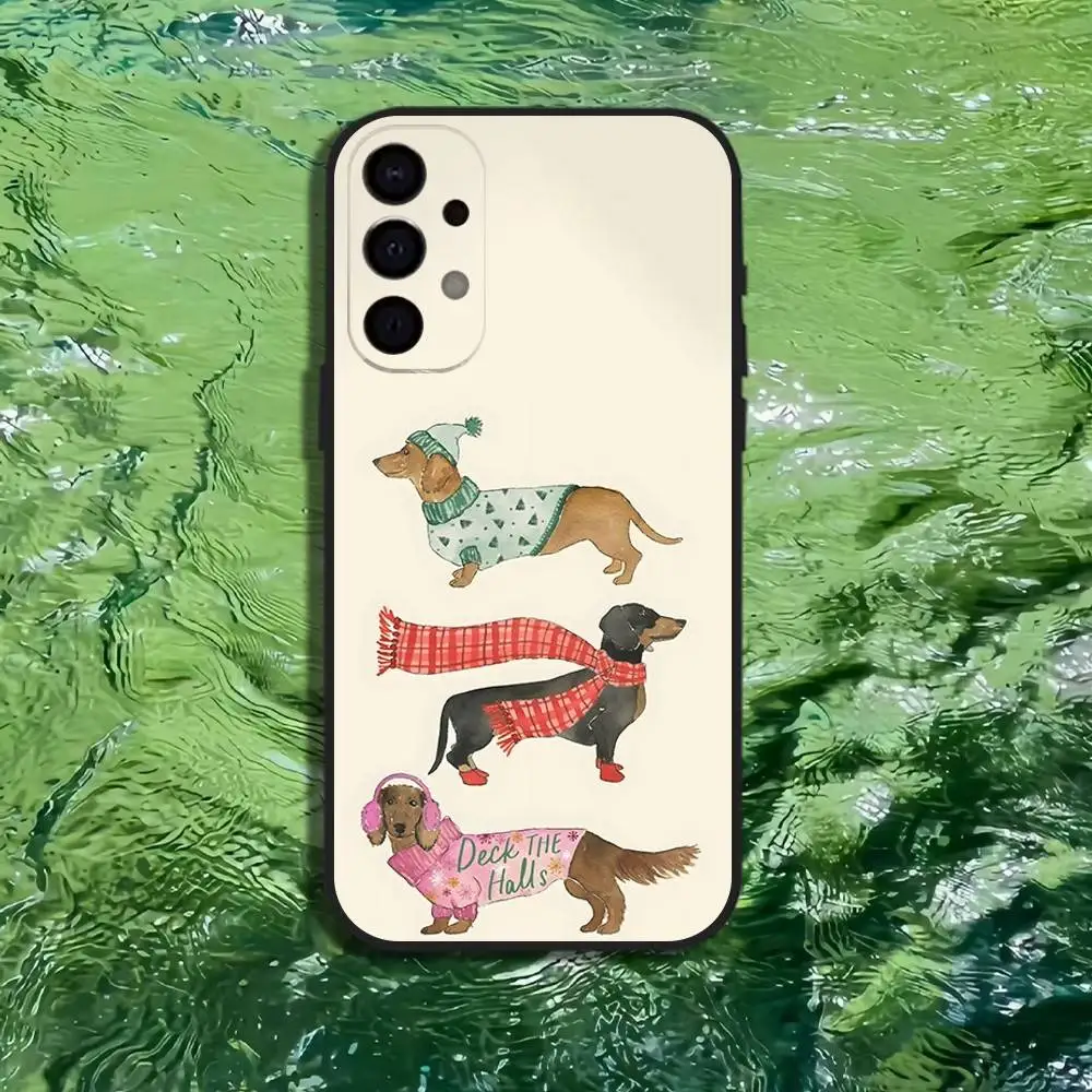 حافظة هاتف Dachshund Sausage Dog Puppy لهاتف سامسونج S25، S24، S21، S22، S23، S30، Ultra، S20، Plus، Fe، Lite، Note، 10,9,5G غطاء أسود #2