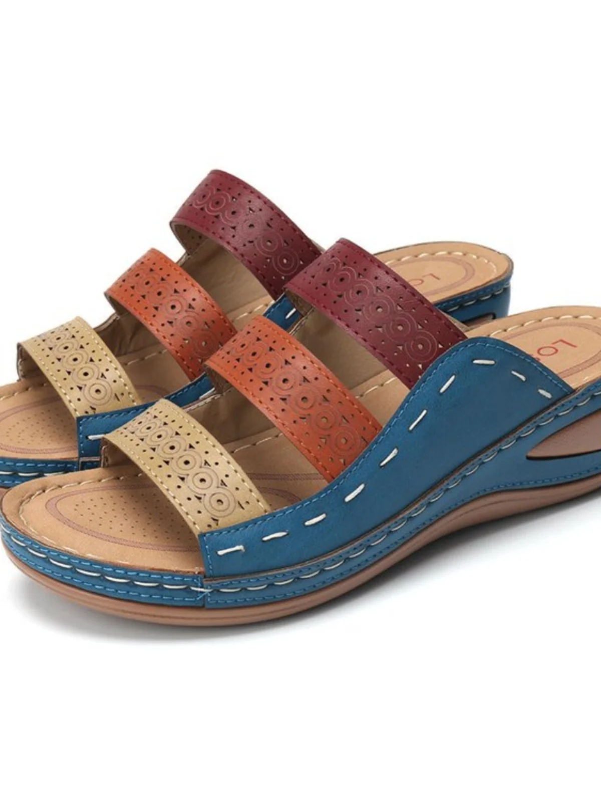 

Римские сандалии без шнуровки с вырезами, цвет Blo W, каблук Clog oes, дышащие повседневные тапочки на платформе с открытым носком