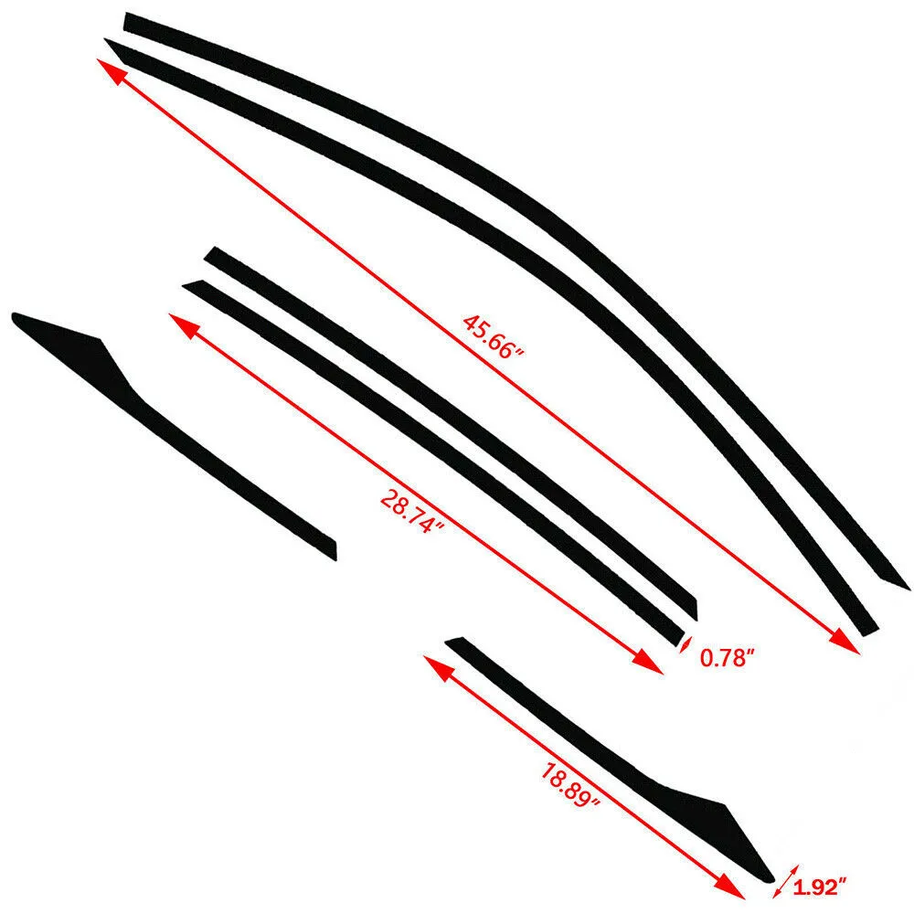 6pcs/set Car Glossy Black Stickers Chrome Delete Blackout Casement Trims Decoration Accessories For Honda Civic 10th Gen 16-19 view 6