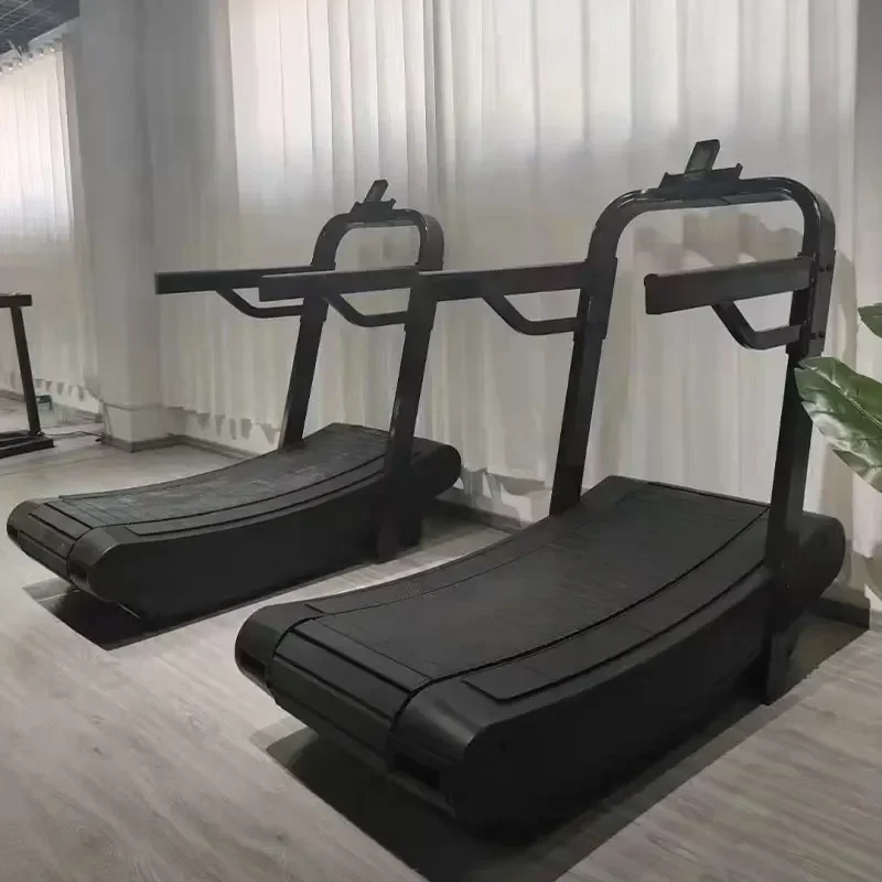 

Gym Fitness Digital Display Screen Mechanical Unpowered Curved Running Machine Self Propelled Treadmill Nylon Belt for Sport